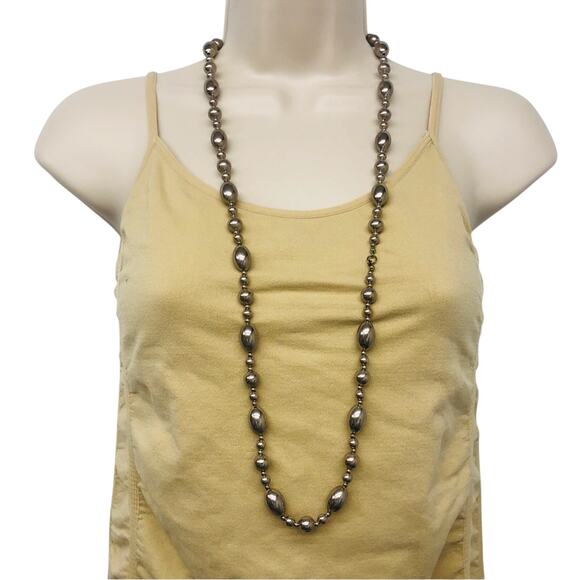 Vintage Signed MONET Silver-Tone Ball Bead Chain Necklace - Picture 6 of 16